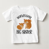 T-shirt Pour Bébé Foxy Fox World's Best Big Sister (Devant)