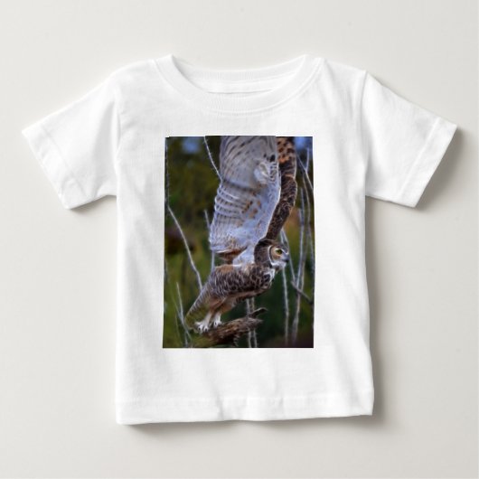 T-shirt Pour Bébé Fractale de hibou (Devant)