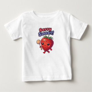 T-shirt Pour Bébé Fraise Adorable avec Maraca et 'Doux de la baie'