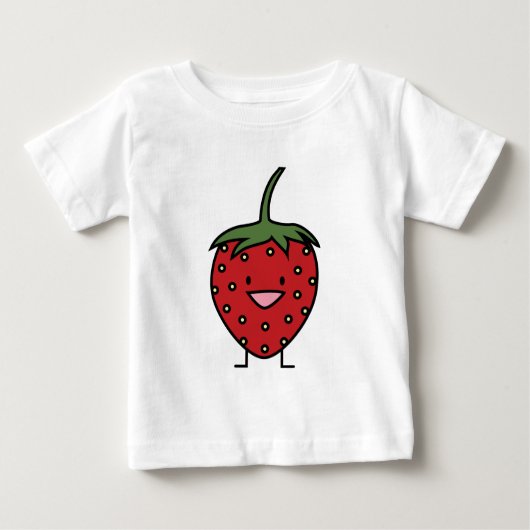T-shirt Pour Bébé Fraise heureuse (Devant)