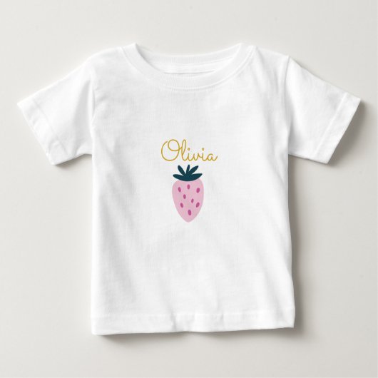 T-shirt Pour Bébé Fraise rose bébé (Devant)