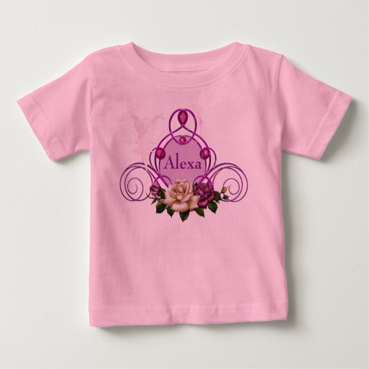 T-shirt Pour Bébé Frame Fée Bijoux Coussin Tutu Rose bébé (Devant)