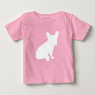 T-shirt Pour Bébé Français Baby shower Buldog Français Rose
