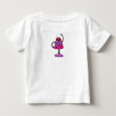 T-shirt Pour Bébé Frankie Robot : Rose sur blanc (Dos)