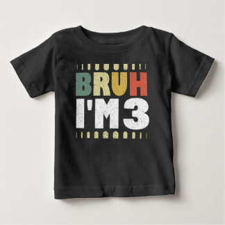 T-shirt Pour Bébé Frère, j'ai 3 ans Anniversaire 3 ans Vintage Drôle