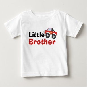 T-shirt Pour Bébé Frère rouge de camion de monstre petit