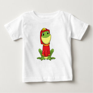 T-shirt Pour Bébé Frog as Firefighter avec Helmet