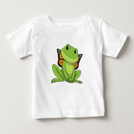 T-shirt Pour Bébé Frog with Butterfly (Devant)