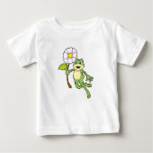 T-shirt Pour Bébé Frog with Flower. (Devant)