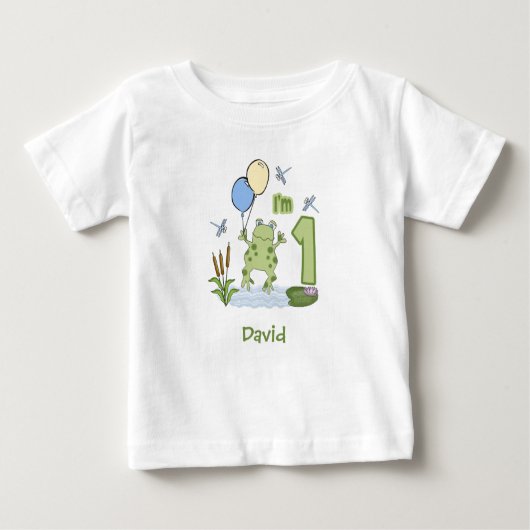 T-shirt Pour Bébé Froggy First Birthday Baby Bodysuit (Devant)