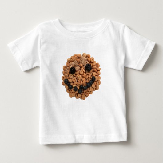 T-shirt Pour Bébé Fruit souriant mignon et visage de céréales (Devant)