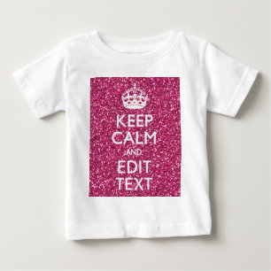 T-shirt Pour Bébé Fuchsia Rose Conserver Le Calme Avoir Votre Texte