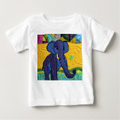 T-shirt Pour Bébé Fun Baby Elephant - Quilt Like Design (Devant)