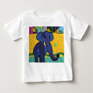 T-shirt Pour Bébé Fun Baby Elephant - Quilt Like Design