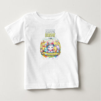 T-shirt Pour Bébé fun coloring Easter bunny print with fun