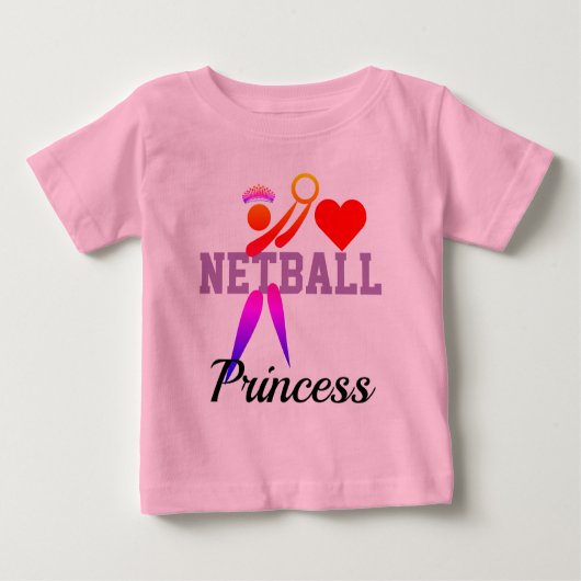 T-shirt Pour Bébé Fun GS Player clip Art Netball Princesse (Devant)