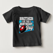 T-shirt Pour Bébé Fun Kids Hockey Party Brother of the Birthday Boy (Devant)