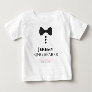 T-shirt Pour Bébé Fun Ring Bearer Black Cravate Mariage Toddler T-sh