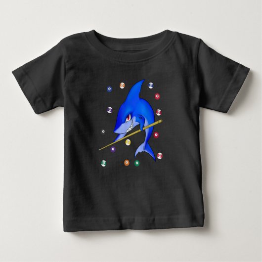 T-shirt Pour Bébé Funny Billard requin mâle (Devant)