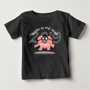 T-shirt Pour Bébé Funny Cartoon Pink Pig 2019 Personnalisé Baby Tee