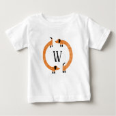 T-shirt Pour Bébé Funny Dachshund Saucisse Chien Monogramme (Devant)