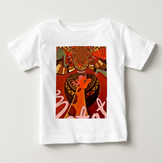 T-shirt Pour Bébé Funny Elegant Giraffe Accessoré Style Africain (Devant)