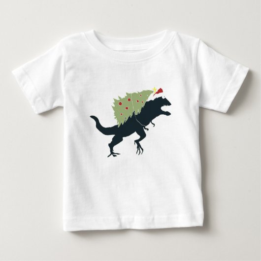 T-shirt Pour Bébé Funny Festive Dino Christmas (Devant)