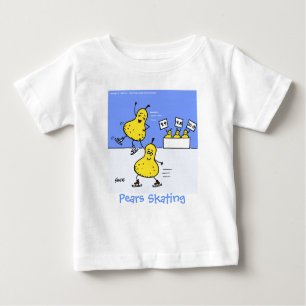 T-shirt Pour Bébé Funny Figure Skaters mignon Cartoon Pears Patinage