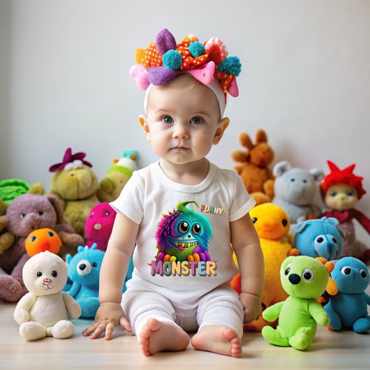 T-shirt Pour Bébé Funny Monster