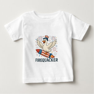 T-shirt Pour Bébé Funny Rubber Duck USA Patriotic Firequacker 4e