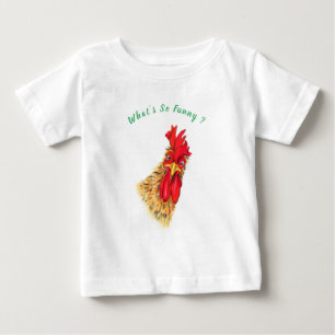 T-shirt Pour Bébé Funny Surpris Curious Rooster - Ce qui est si drô