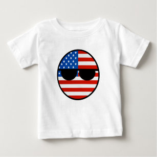 T-shirt Pour Bébé Funny Trending Geeky USA Countryball