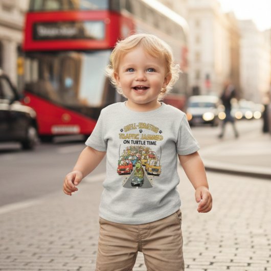 T-shirt Pour Bébé Funny Turtle Traffic Jam Shell-ebrating