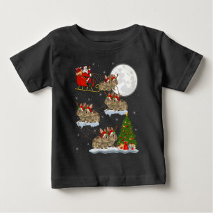 T-shirt Pour Bébé Funny Xmas Éclairage Arbre Père Noël équitation Bu