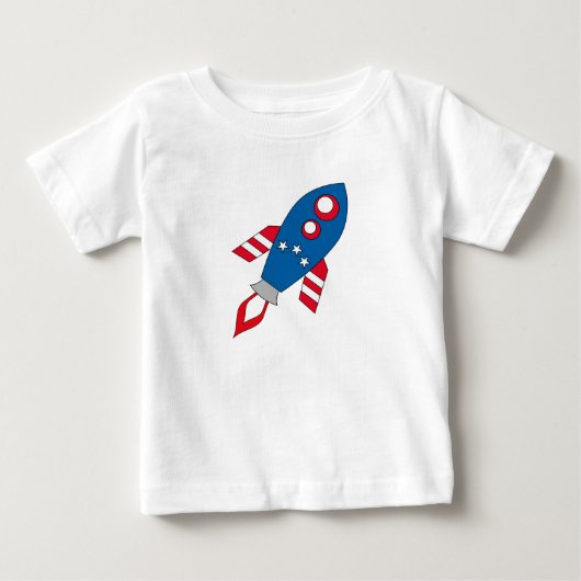 T-shirt Pour Bébé Fusée rouge blanc et bleu (Devant)