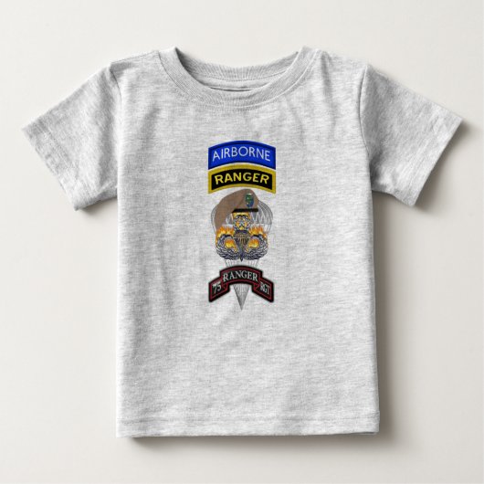T-shirt Pour Bébé Futur 75e régiment de Rangers "Sua Sponte" (Devant)