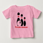 T-shirt Pour Bébé Futur bowler, boule de bowling et épingles (Devant)