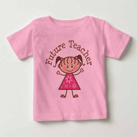 T-shirt Pour Bébé Futur chiffre de bâton de professeur (Devant)