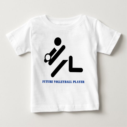 T-shirt Pour Bébé Futur joueur de volley noir, bleu coutume (Devant)