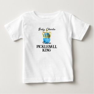 T-shirt Pour Bébé Futur Pickleball King Baby Blue Personnalisé