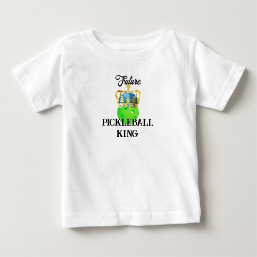 T-shirt Pour Bébé Futur Pickleball King Baby Green Ball en Couronne (Devant)