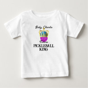 T-shirt Pour Bébé Futur Pickleball King Purple Baby Personnalisé