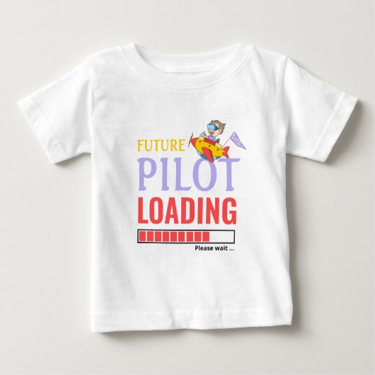 T-shirt Pour Bébé Futur pilote Chargement Humour Personnalisé Garçon (Devant)