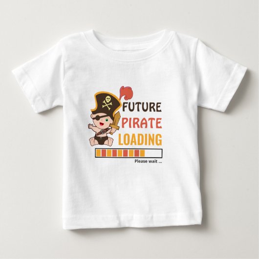 T-shirt Pour Bébé Futur Pirate Chargement mignon fête d'anniversaire (Devant)