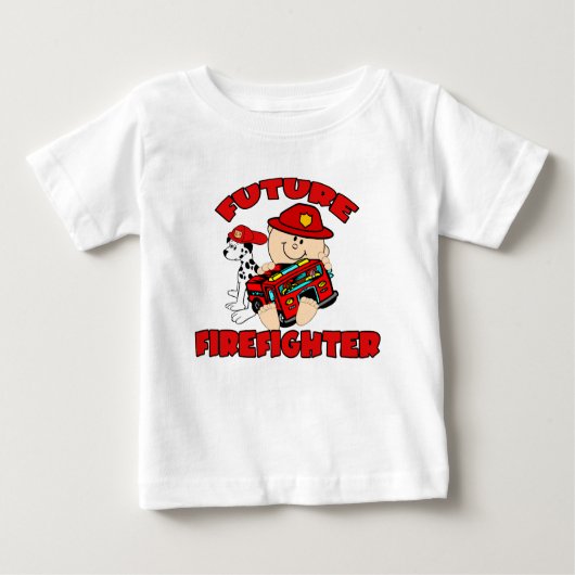 T-shirt Pour Bébé Futur pompier (Devant)