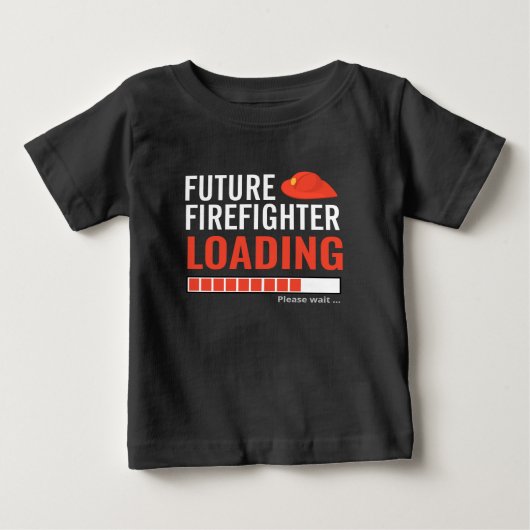 T-shirt Pour Bébé Futur pompier Chargement mignon drôle Personnalisé (Devant)