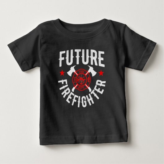 T-shirt Pour Bébé Futur pompier mignon enfant pompier (Devant)