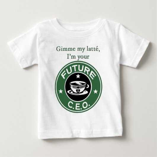 T-shirt Pour Bébé Futur Président de chaîne de café (Devant)