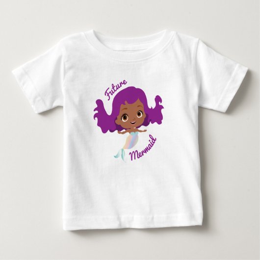 T-shirt Pour Bébé Futur Sirène Afro-Américain Mignon (Devant)