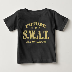 T-shirt Pour Bébé Futur Swat Comme Mon Papa
